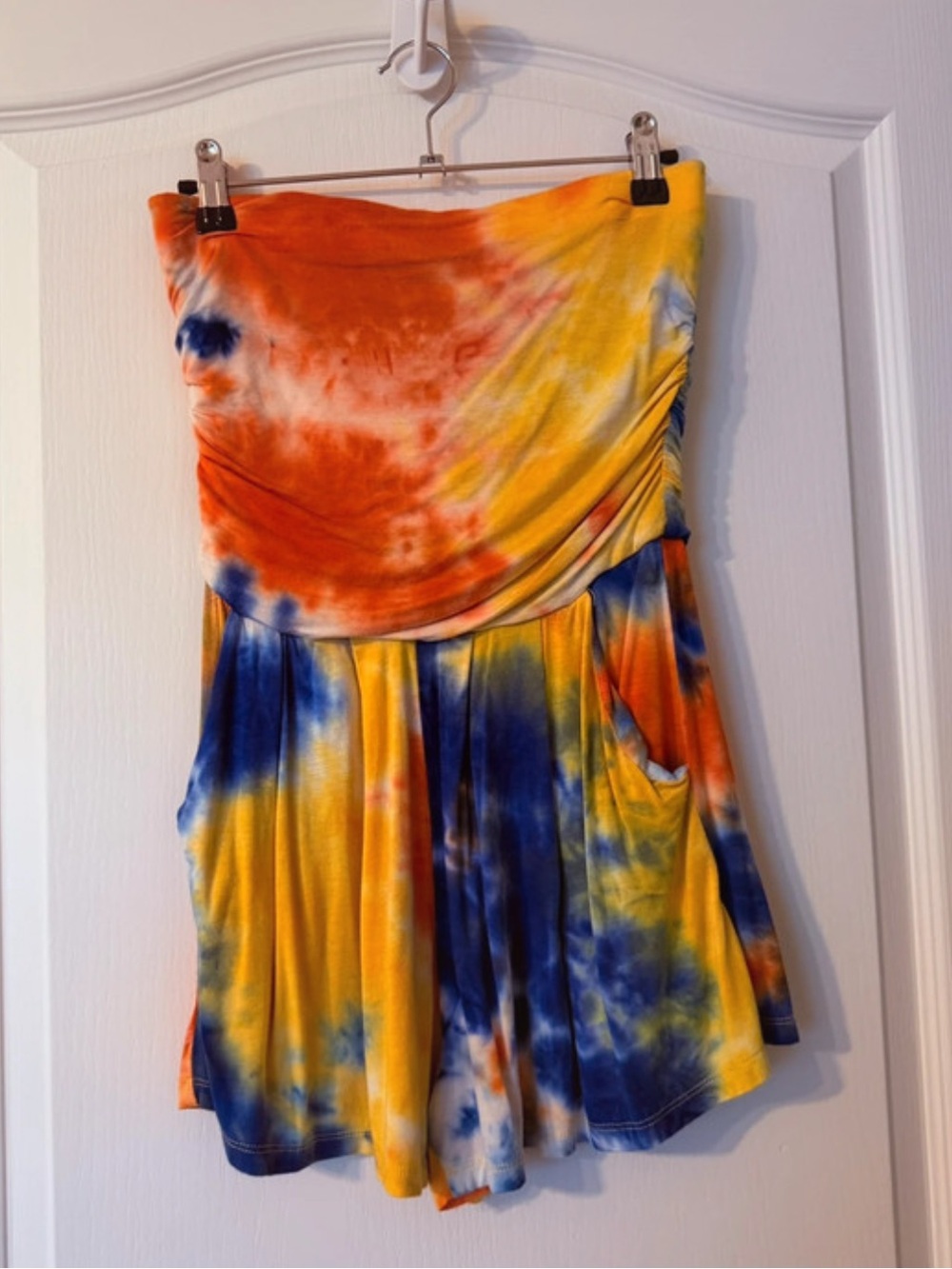 Heart Hips Tie-Dye Strapless Shorts Romper, Small!